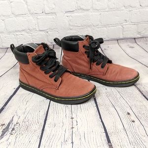 Dr. Martens Maelly Red and Black Canvas Boot Shoes